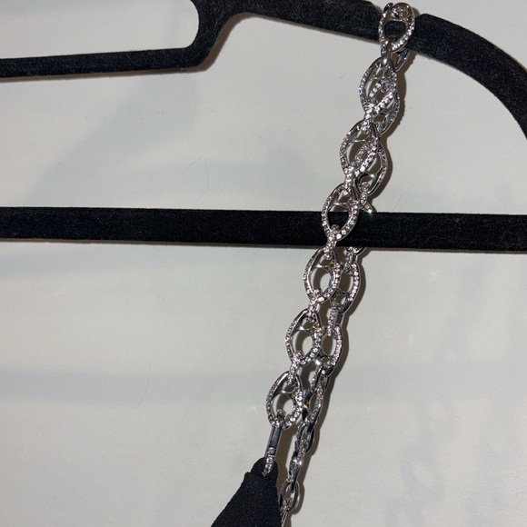 Jonathan Simkhai Ellis Crystal Strap Cut Out Mini Dress Size 4 Black/Silver - Picture 9 of 16